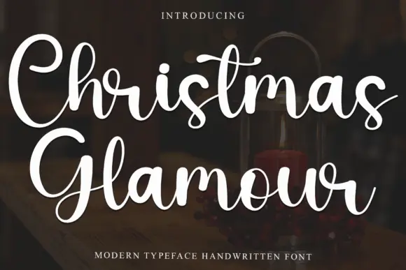 Czcionka glamour w stylu bożonarodzeniowym